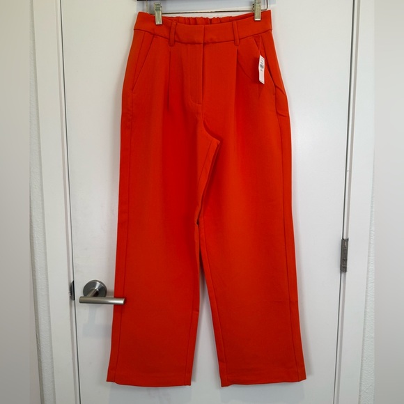 NWT Old Navy Extra High-Waisted Taylor Wide-Leg Trouser Pants Orange - Picture 2 of 9
